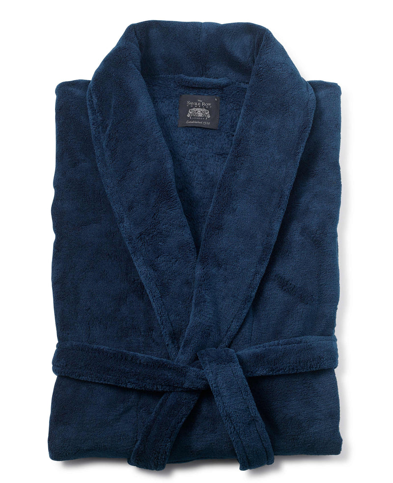 Navy Fleece Dressing Gown