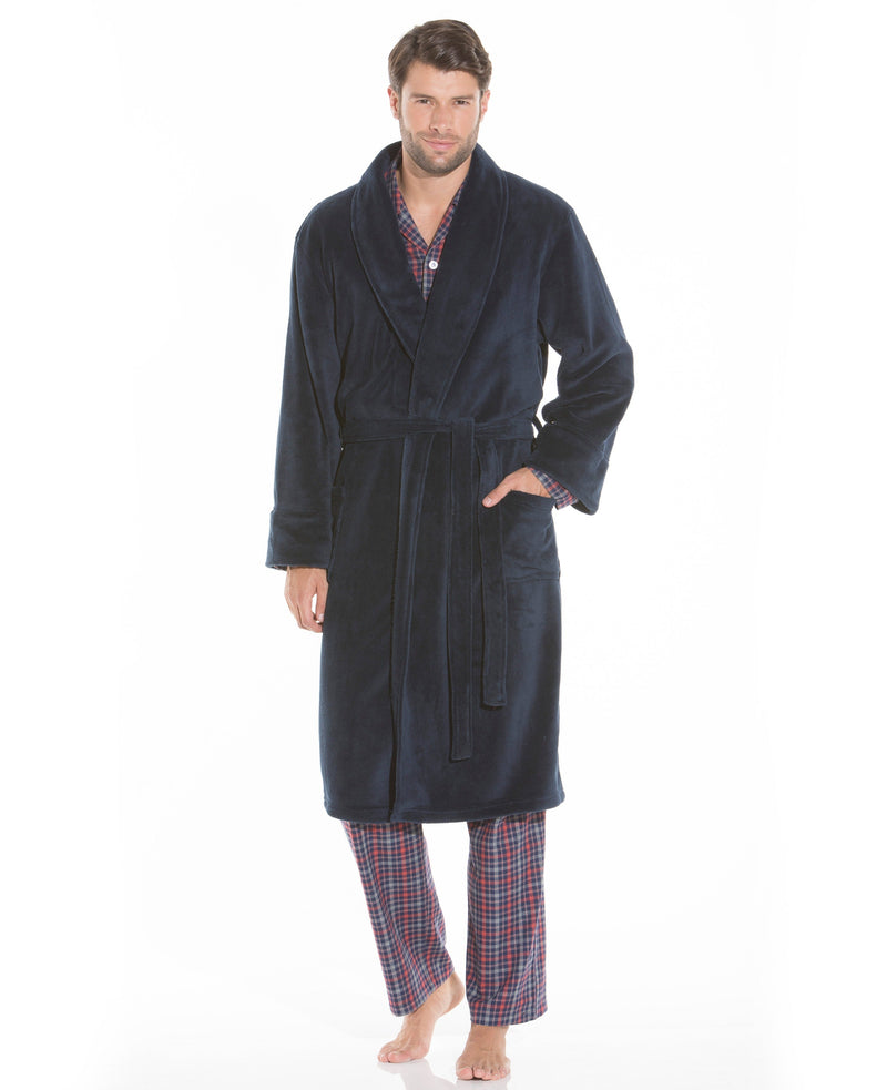 Navy Fleece Dressing Gown