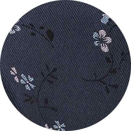 Navy Flower Pattern Silk Tie