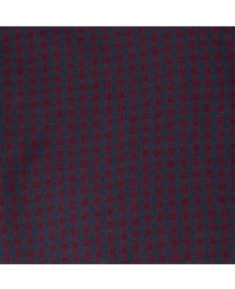 Navy Maroon Slim Fit Gingham Oxford Shirt