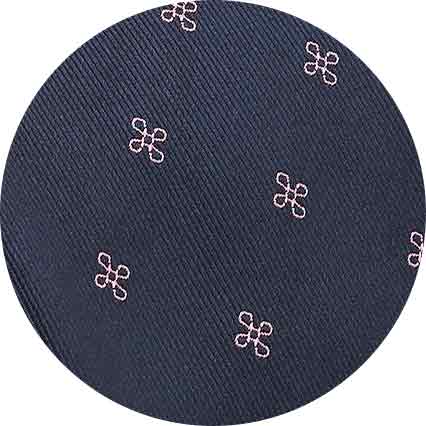 Navy Pink Foulard Silk Tie