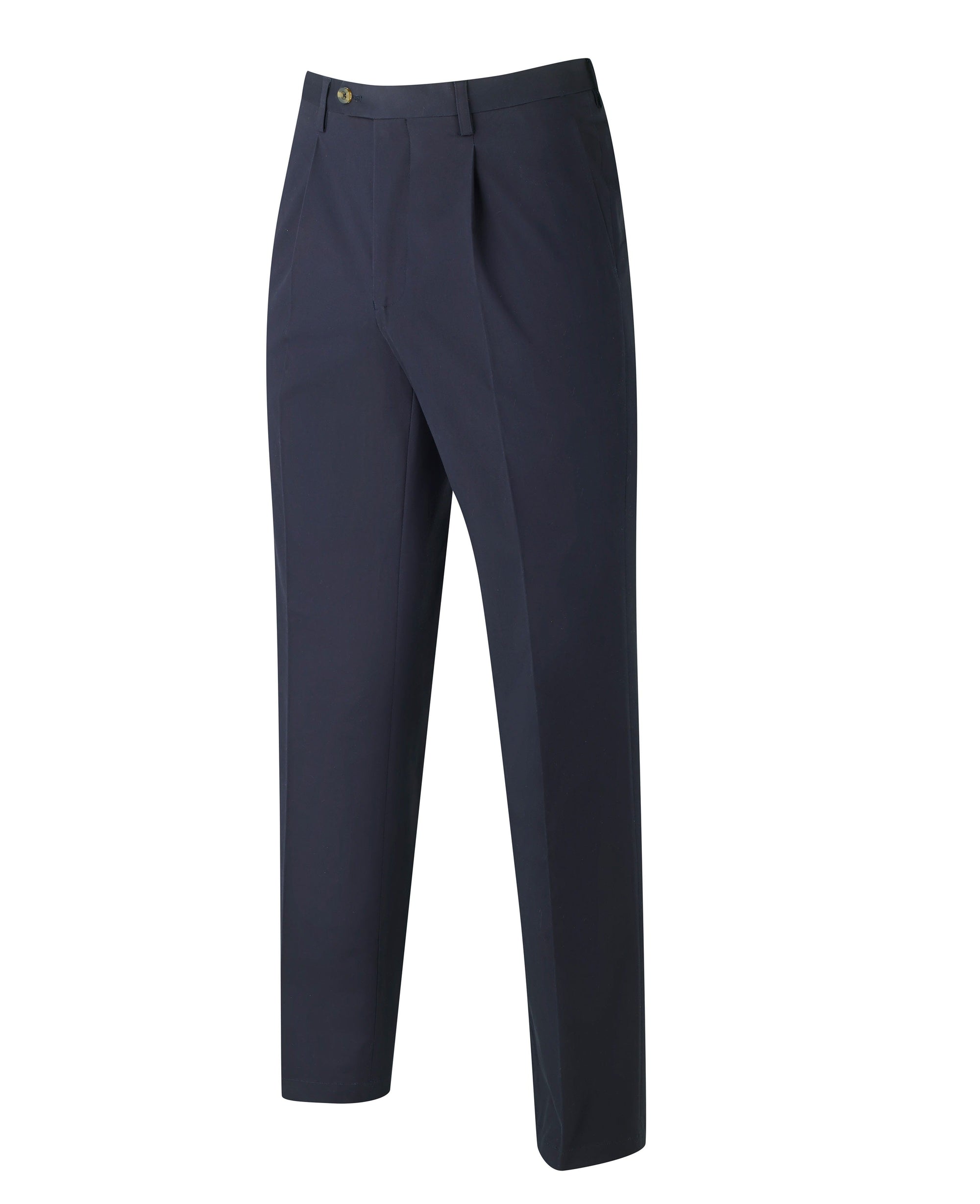 Men's Navy Pleat Front Classic Fit Chino Savile Row US