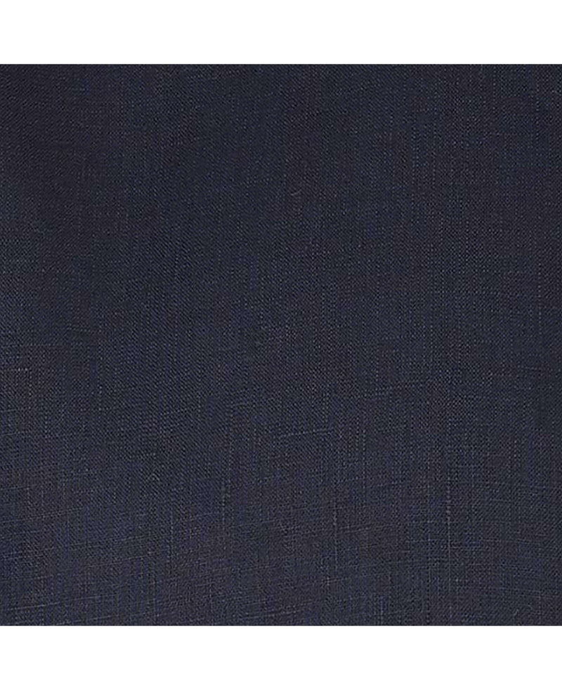 Navy Short Sleeve Pure Linen Slim Fit Shirt in Shorter Length - Fabric Detail - 1397NAVMSS