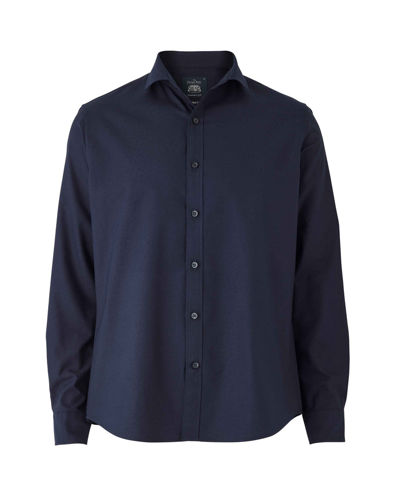 Navy Slim Fit Oxford Shirt   - On Mannequin - 1405NAV