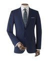 Navy Wool-Blend Suit Jacket