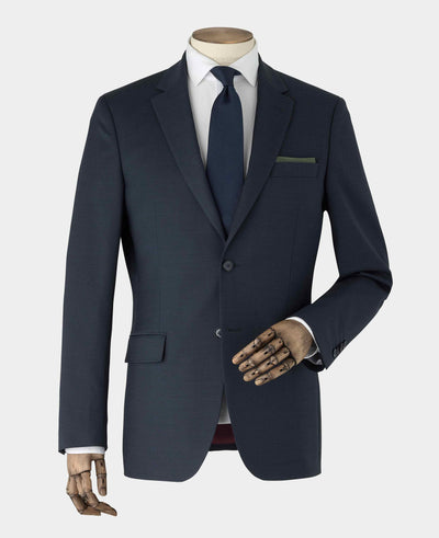 Navy Wool Blend Suit Jacket