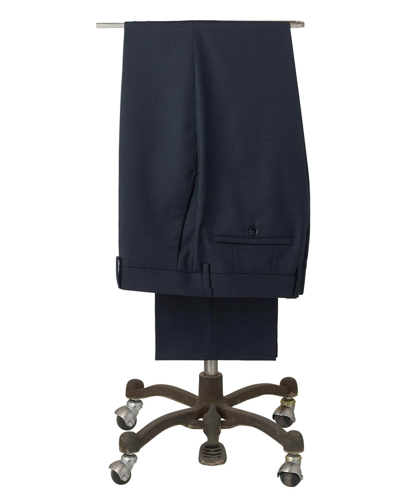 Navy Wool Blend Suit Trousers