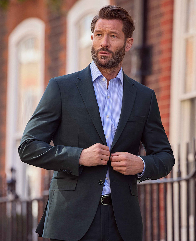 Navy Wool Blend Tailored Suit