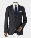 Navy Wool Linen Blend Suit Jacket