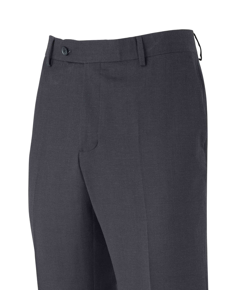 Navy Wool Linen Blend Suit Trousers