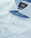 Pale Blue Cotton Twill Classic Fit Smart-Casual Shirt - Single Cuff