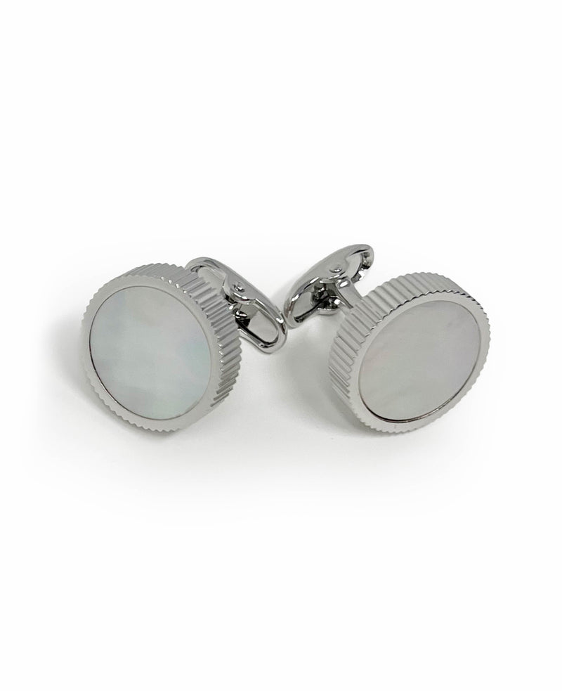 Men's Luxury Pearl Rhodium-Plated Cufflinks