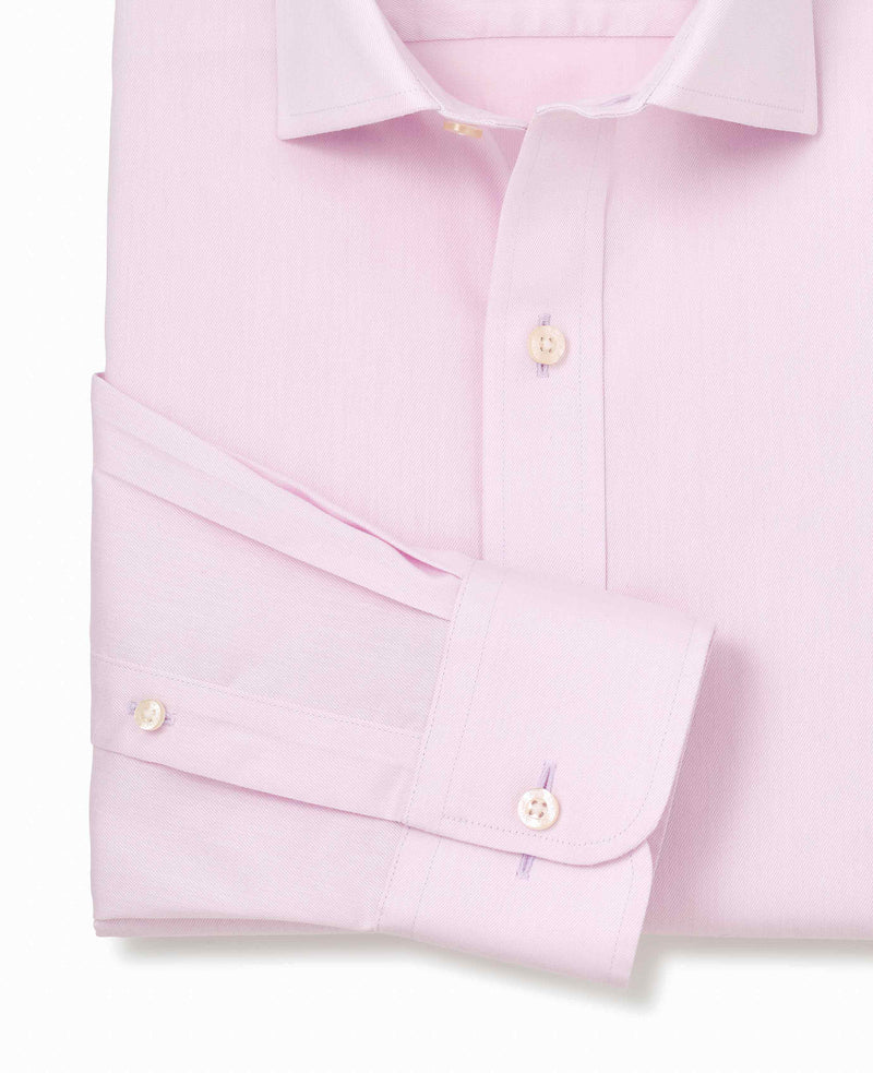 pink cotton twill slim fit non iron shirt single cuff 2039pnk