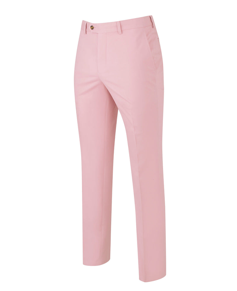 Pink Flat Front Slim Fit Chinos - MCT329CTP - Large Image