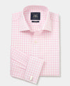 Pink White Check Slim Fit Shirt - French Cuff