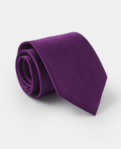 Men's Purple Fine Twill Silk Tie