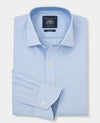 Sky Blue Cotton Gingham Slim Fit Dress Shirt - Single Cuff