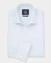 Sky Blue Textured Slim Fit Dress Shirt - French Cuff