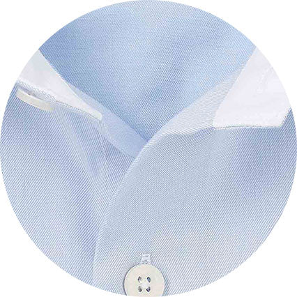 Sky Blue Two-Ply Cotton Slim Fit Gold Label Dress Shirt - Single Cuff
