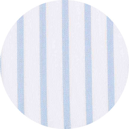 Sky Blue White Cotton Herringbone Stripe Classic Fit Winchester Dress Shirt - French Cuff