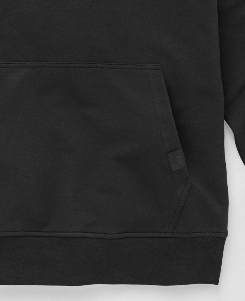 SRW Black Loopback Stretch Cotton Blend Hoodie