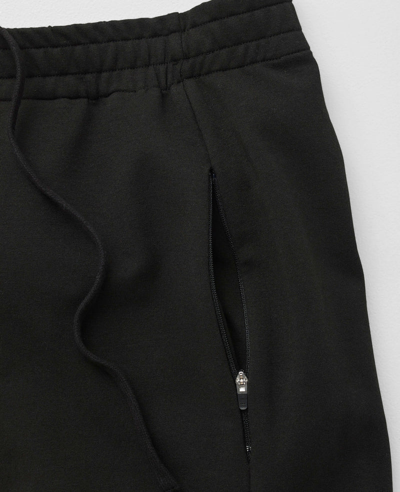 SRW Black Stretch Loopback Cotton Blend Sweat Shorts