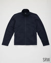 SRW Navy Loopback Stretch Cotton Blend Zip-Up Sweatshirt