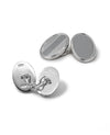 Sterling Silver Oval Chain Cufflinks