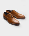 Tan Leather Capped Oxford Shoes