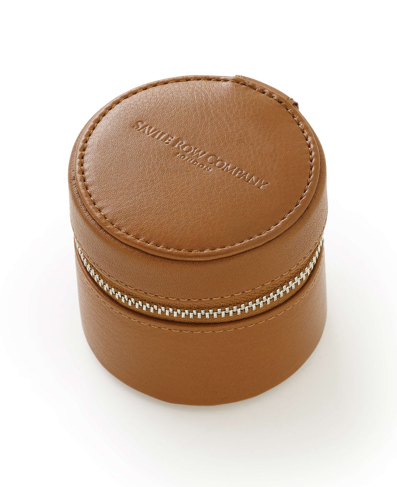 Men's Luxury Cufflink Storage Box In Tan Leather