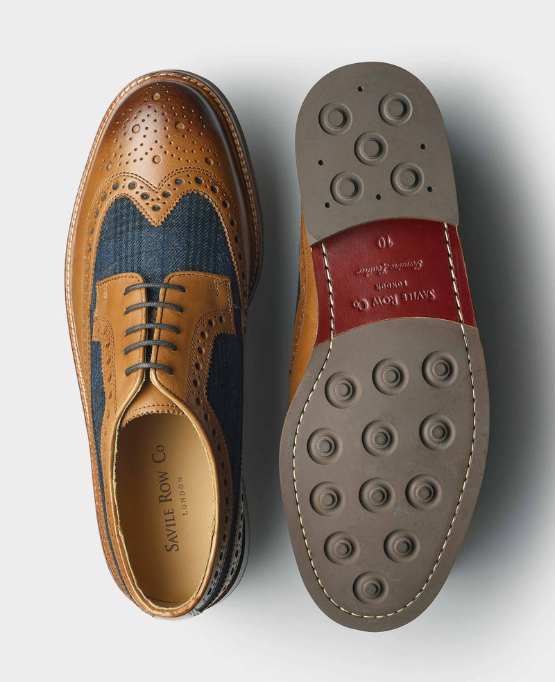 Tan Navy Leather Brogues