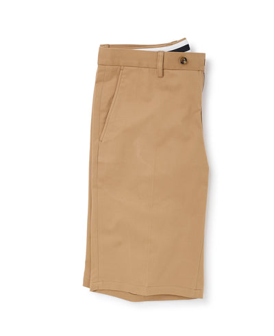 Tan Stretch Cotton Tailored Chino Shorts