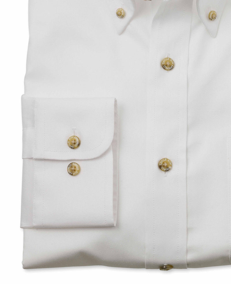 White Classic Fit Oxford Shirt - Single Cuff