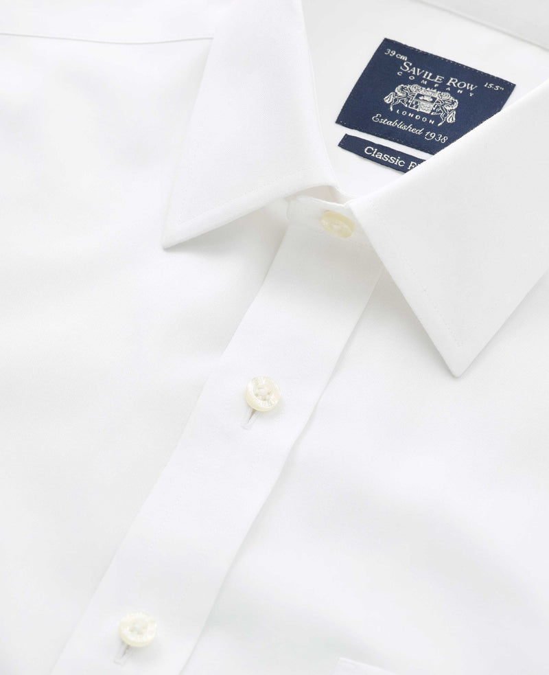 White Cotton Classic Fit Non-Iron Shirt - French Cuff