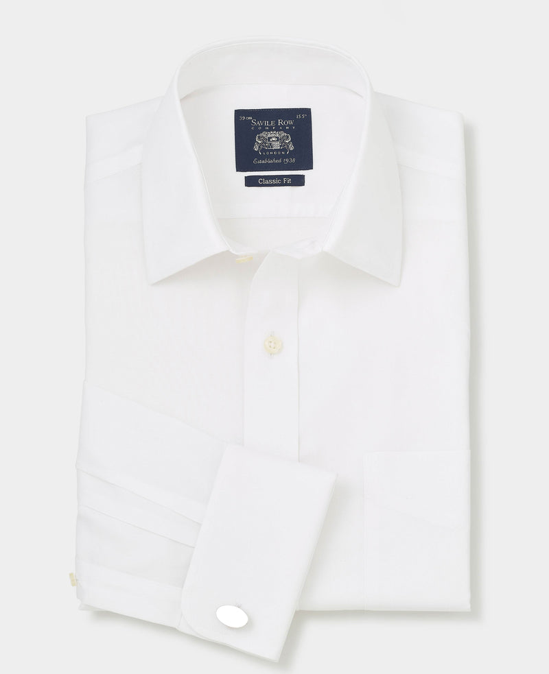 White Cotton Classic Fit Non-Iron Shirt - French Cuff