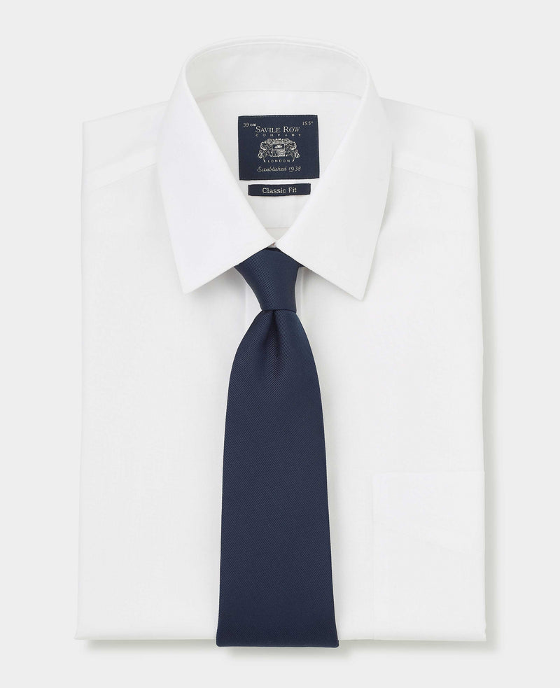 White Cotton Classic Fit Non-Iron Shirt - French Cuff