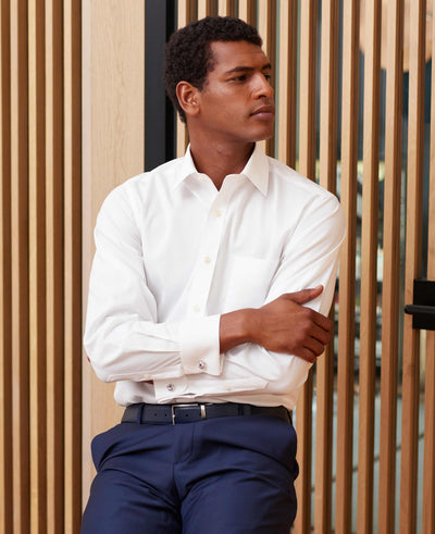 White Cotton Classic Fit Non-Iron Shirt - French Cuff