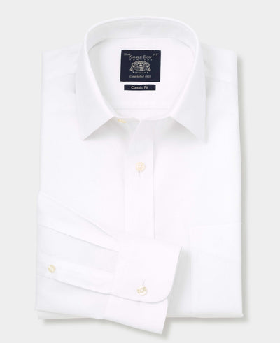 White Cotton Classic Fit Non-Iron Shirt - Single Cuff