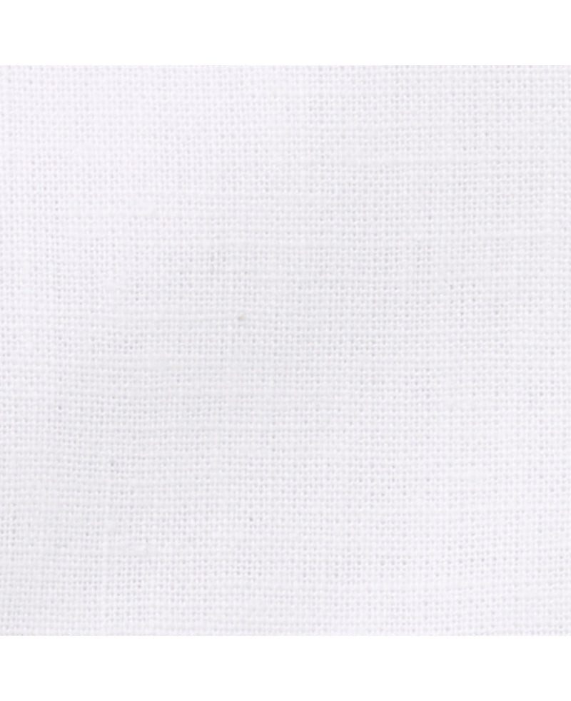 White Linen-Blend Classic Fit Casual Shirt - Fabric Detail - 1357WHT