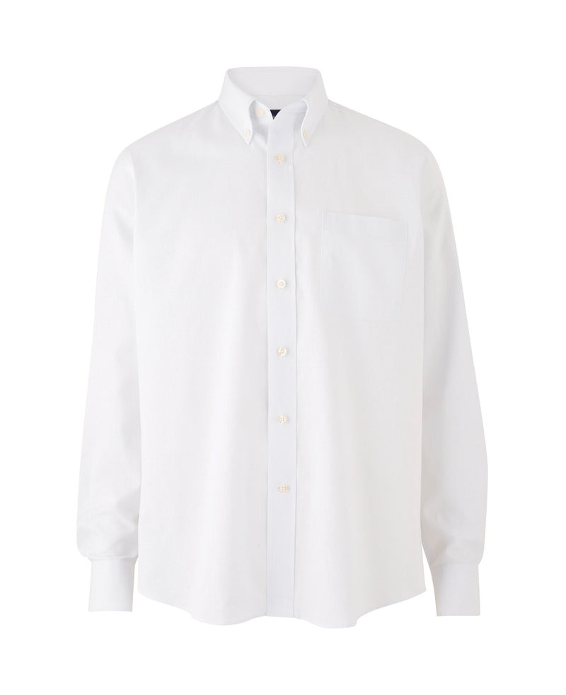 White Linen-Blend Classic Fit Casual Shirt - On Mannequin - 1357WHT