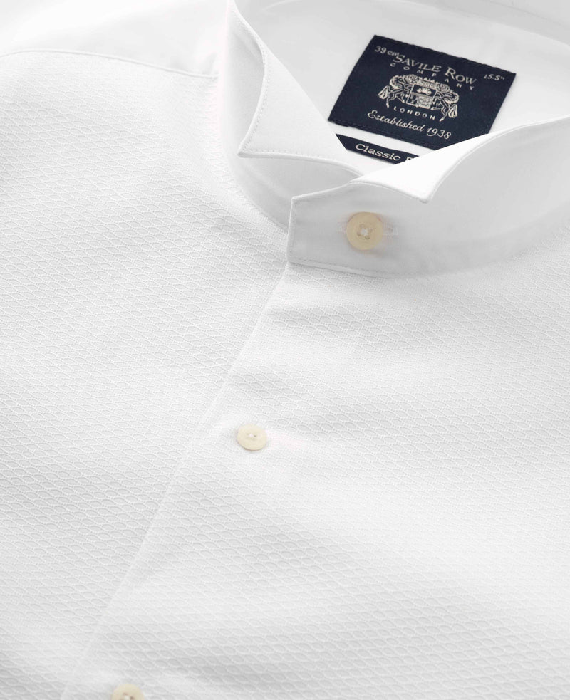 White Marcella Wing Collar Classic Fit Dress Shirt - French Cuff