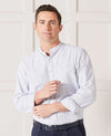 White Navy Stripe Linen-Blend Shirt