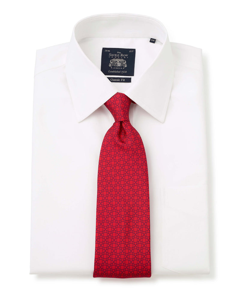 White Poplin Classic Fit Non-Iron Formal Shirt - Single or Double Cuff