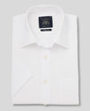 White Poplin Classic Fit Short Sleeve Dress Shirt