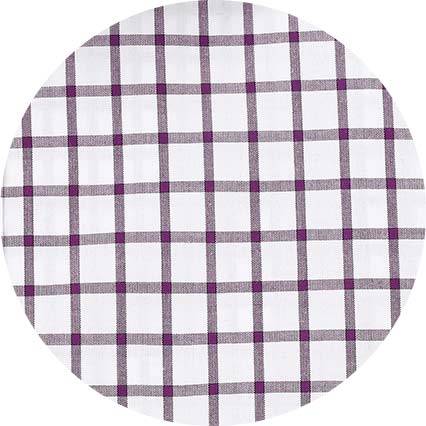 White Purple Cotton Grid Check Classic Fit Dress Shirt - Single Cuff