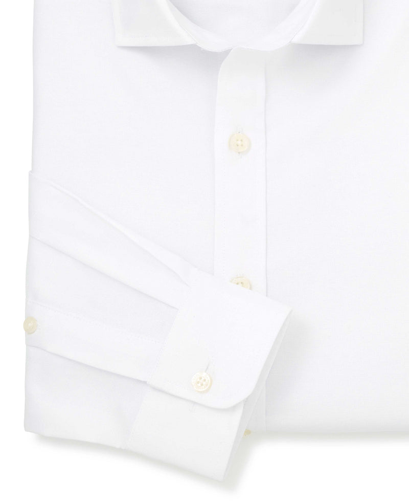 White Slim Fit Smart Casual Oxford Shirt - Single Cuff